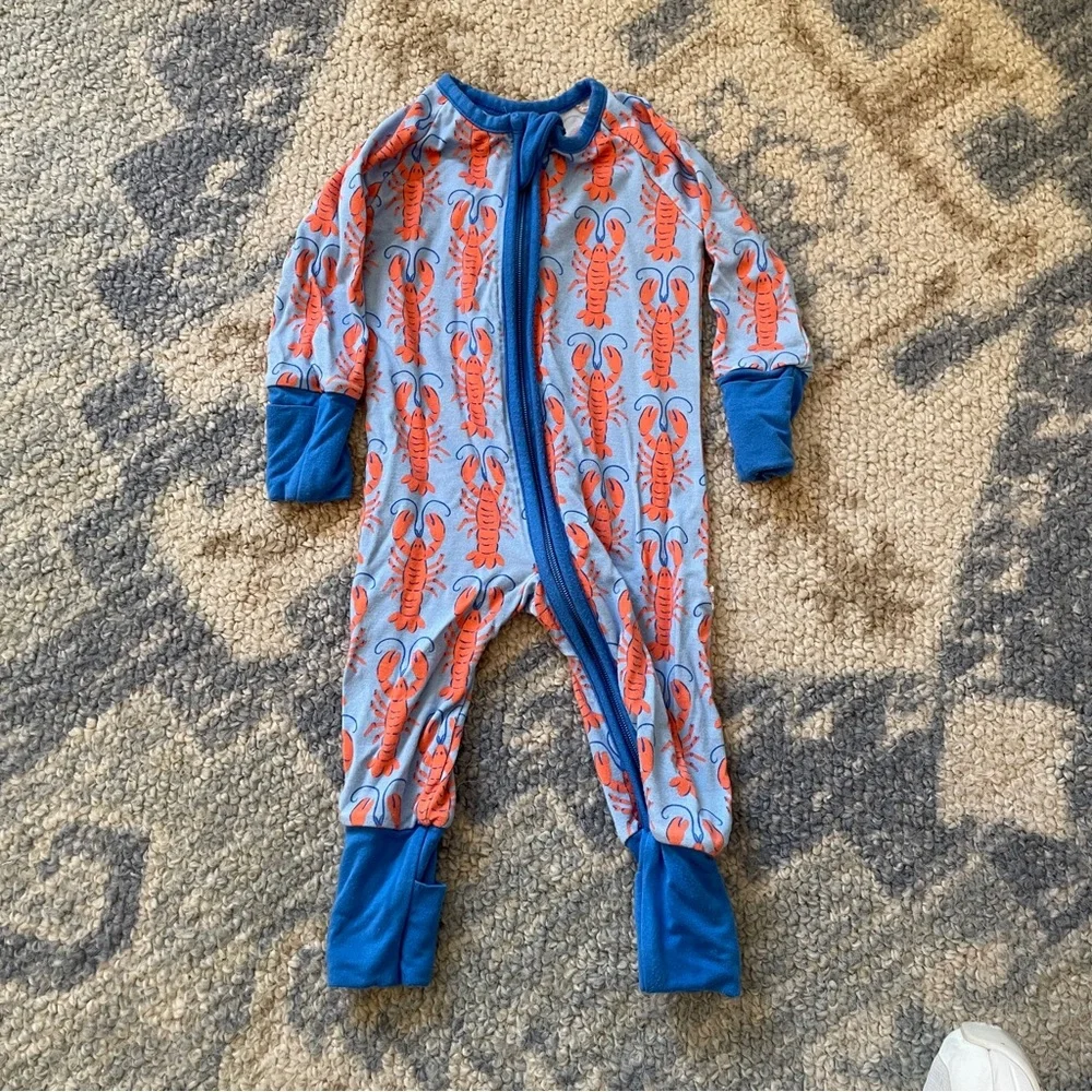 Poppy Kids Co Lobster Print Kids Footie Pajamas Newborn